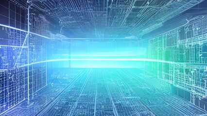 futuristic background highlighting trading stocks in red and green colors and electronic currencies, immerse yourself in a world where technology and trading converge,surrounded by amazing digital