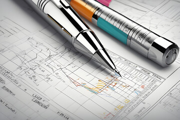 Depiction of business and learning: illustrated diagrams and drawing tools