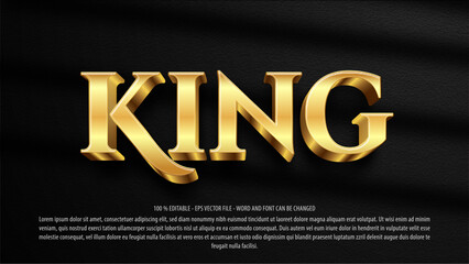3d luxury golden king sparkle editable text style effect template