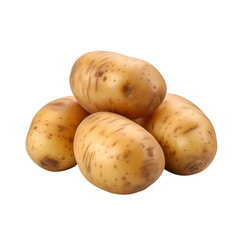 pile of potatoes isolated on transparent background