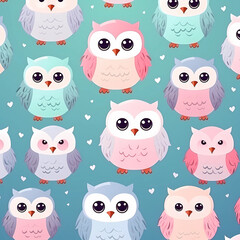 cute owl watercolor background 