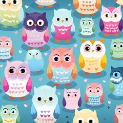 seamless owl pattern 