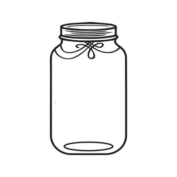 recommend clip art: Glass Mason Jar Collect moments not things Ball jar Canning Empty jar with blank label, Hand drawn Glass mason jar outline line art clip art template,Simple flat vector illustration design