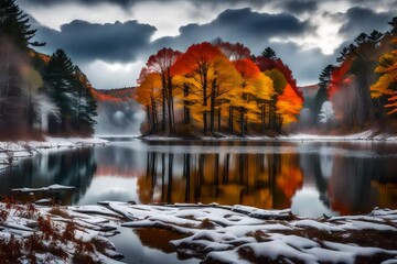 waterfall in autumn