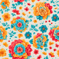 AI generate Floral seamless pattern Digital print Pattern Design textile Digital print