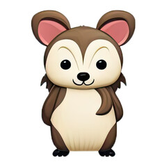 cartoon cute animal character with minimalist color for stickers or clip art