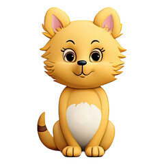 cartoon cute cat animal character with minimalist color for stickers or clip art