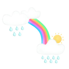 rainbow clouds rain sun