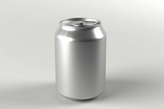 3D-rendered beverage can on a plain, white background. Generative AI