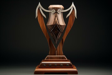 Trophy stand without attached award. Generative AI