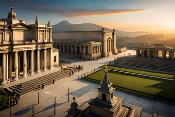 Fototapeta premium historically accurate and realistic visualization of an ancient city 