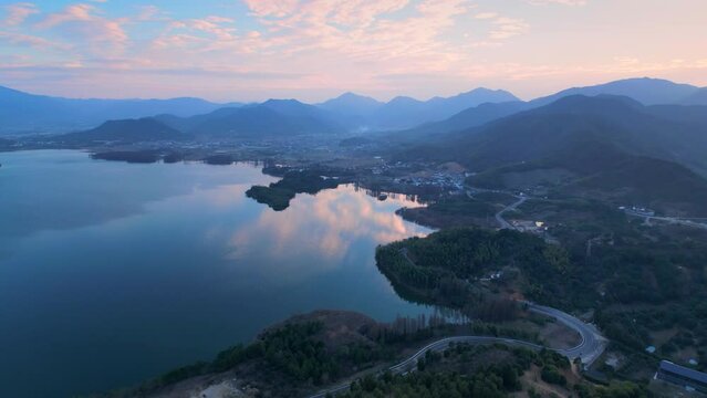 Natural scenery of Siming Lake, Yuyao City, Zhejiang Province, China