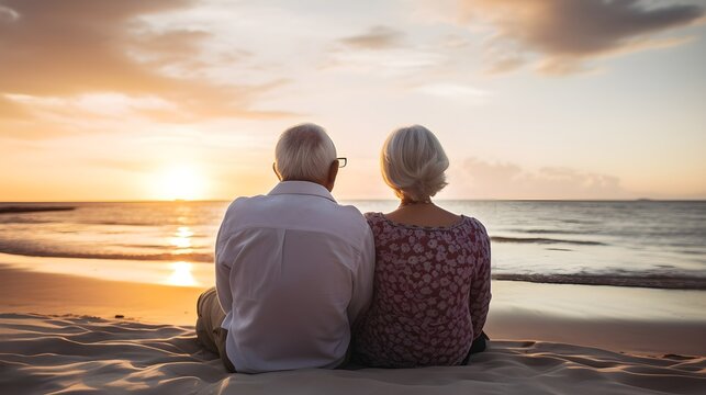 Entspannung im Ruhestand: Senioren paar am Strand