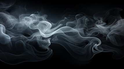 Fototapeta premium clouds of white smoke on a black background texture