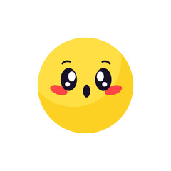 Vector flat emoticon icon illustration on white background.