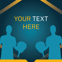 Padel player background template poster design vector