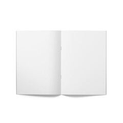 Blank white brochure A4 top up view.