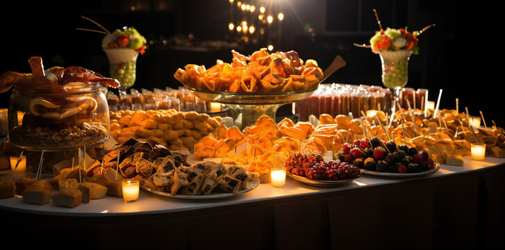 Colorful tasty catering food in a restaurant