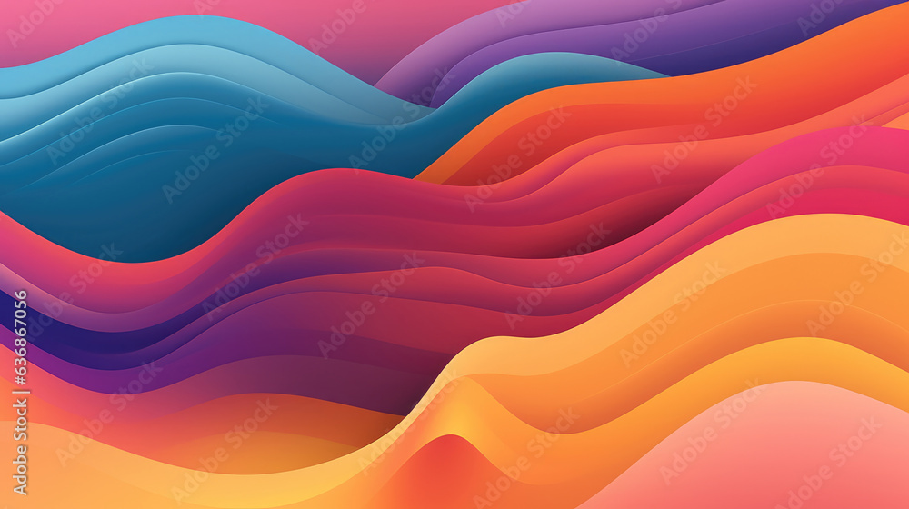 Poster Abstract Vibrant Colorful Gradient Fluid Flow Wave Background extreme closeup. Generative AI.