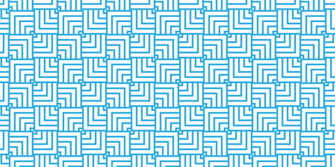 Seamless geometric pattern and abstract Pattern with circle wave lines blue seamless steel material geomatics overloping create retro square line backdrop pattern background. Overlapping Pattern.