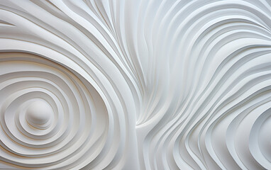 Anamorphic tactile canvas featuring white swirls and rings, creating a precise hard edge effect