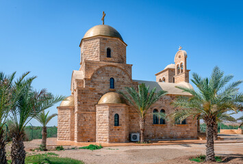Fototapeta na wymiar St. John The Baptist Greek Orthodox Church, by Jordan River in Jordan.