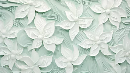 Poster soft color green mint background floral ornament softcolor delicate shade of freshness © kichigin19