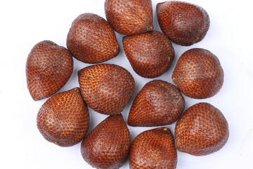 Salak or snakefruit or salacca isolated on white background