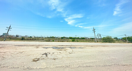 view of an empty lonleyalone road with beautiful sky