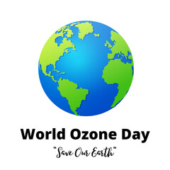 World Ozone Day creative concept with white Backgound. Its Applicable for Poster design.