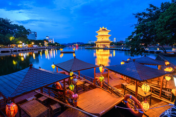 pagoda view in ninh binh city, vietnam