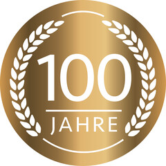 Button 100 Jahre Gold