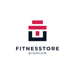 barbells and shop for fitness and gym logos
