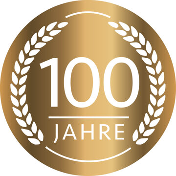 Button 100 Jahre Gold