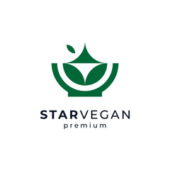 bowls, leaves and stars for salad and vegetarian logos