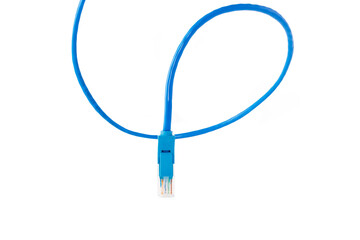 Internet cable isolated, Patchcord, wired connection, high-speed internet access - obrazy, fototapety, plakaty