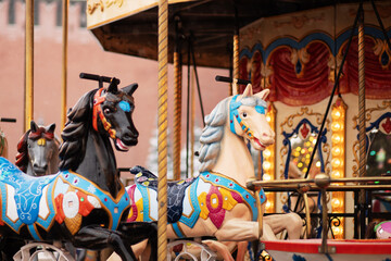 carousel horses at christmas market