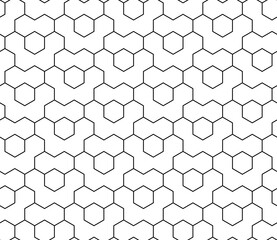 Geometric abstract octagonal background. Geometric abstract black and white ornament. Seamless modern pattern