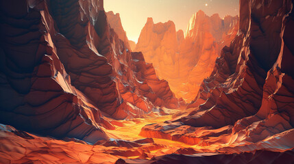 beautiful canyon background. Generative Ai - obrazy, fototapety, plakaty