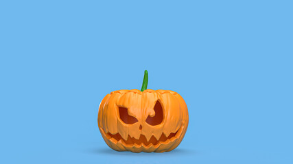 The jack o lantern pumpkin Boarder line  for halloween content 3d rendering