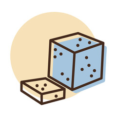 Feta cheese cubes vector icon