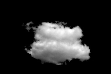 Set of white clouds or smog for design isolated on a black background.
