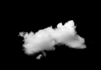 Set of white clouds or smog for design isolated on a black background.
