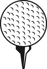 golf ball with tee vector