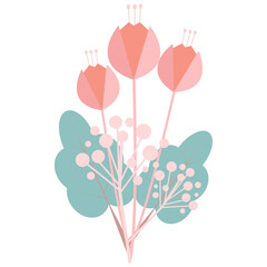 Pink flower branch for decorative.