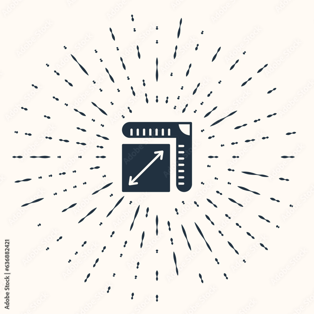 Poster grey paper size icon isolated on beige background. abstract circle random dots. vector