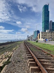 railroad tracks in the distance