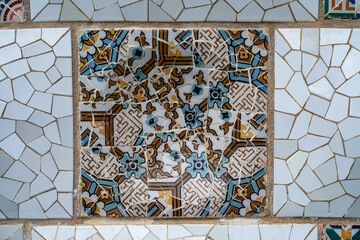 broken mosaic in a wall