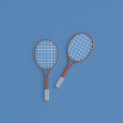 3d rendering of the tennis racket 
