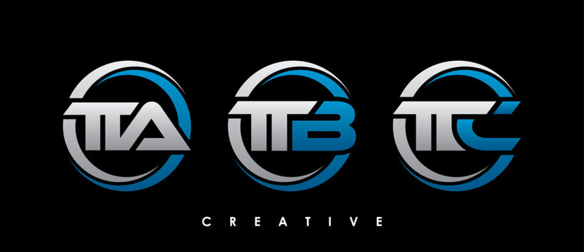 TTA, TTB, TTC Letter Initial Logo Design Template Vector Illustration